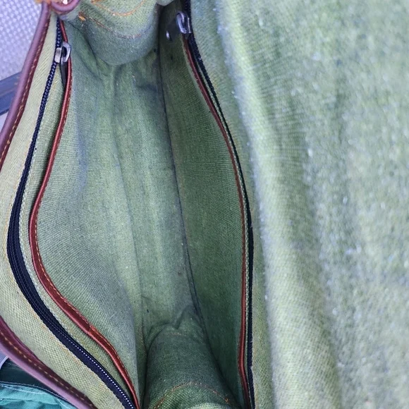 Vintage Messenger Bag Leather Brown Medium Lined Satchel Pockets Shoulder Strap - Picture 5 of 13